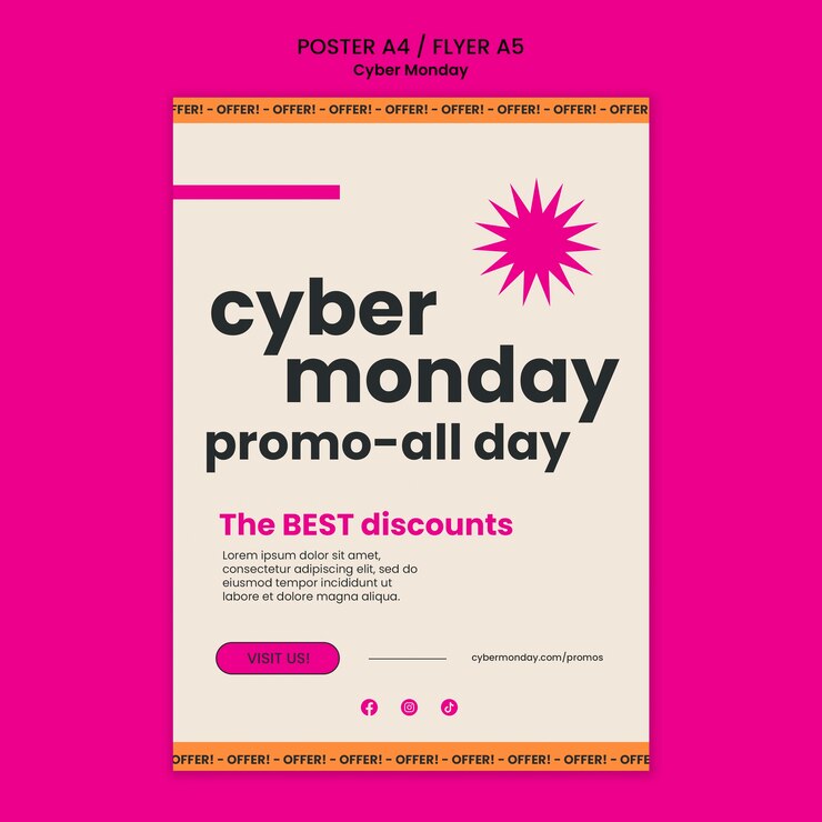 PSD modelo de design plano cyber segunda-feira