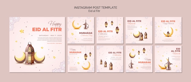 PSD modelo de design plano de eid al-fitr