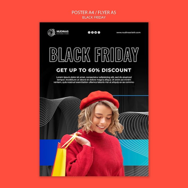 Modelo de design plano de sexta-feira negra