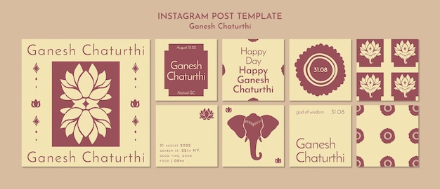 Modelo de design plano ganesh chaturthi