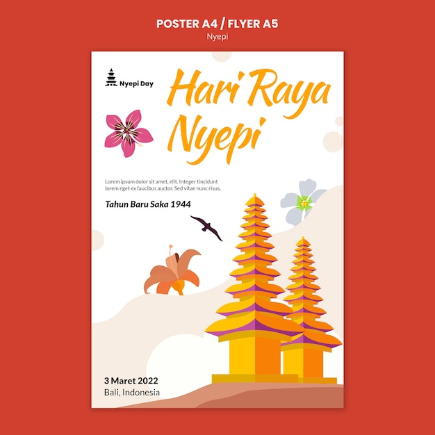 Modelo de design plano nyepi