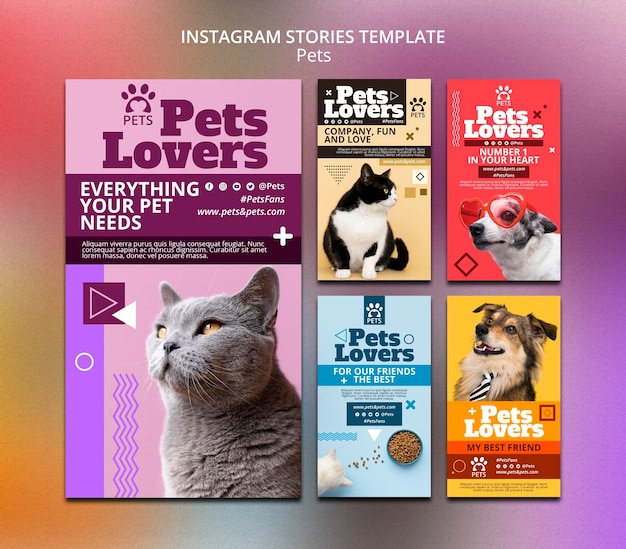 Modelo de design plano para animais de estimação