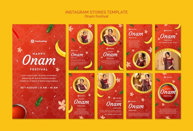 PSD modelo de dia onam de design plano