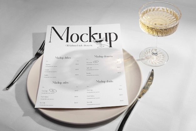 Modelo de disposição da mesa de um restaurante