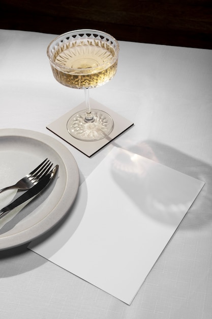 Modelo de disposição da mesa de um restaurante