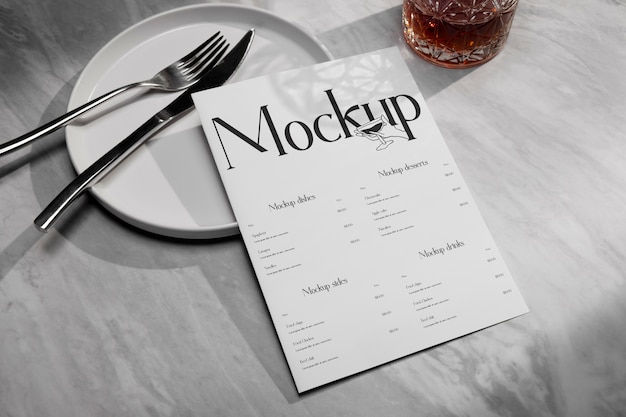 Modelo de disposição da mesa de um restaurante
