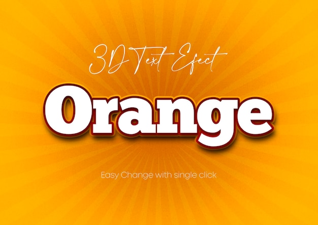 Modelo de efeito 3d de texto laranja 32