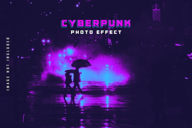 Modelo de efeito de cor cyberpunk