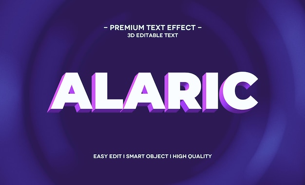 Modelo de efeito de estilo de texto 3d alaric