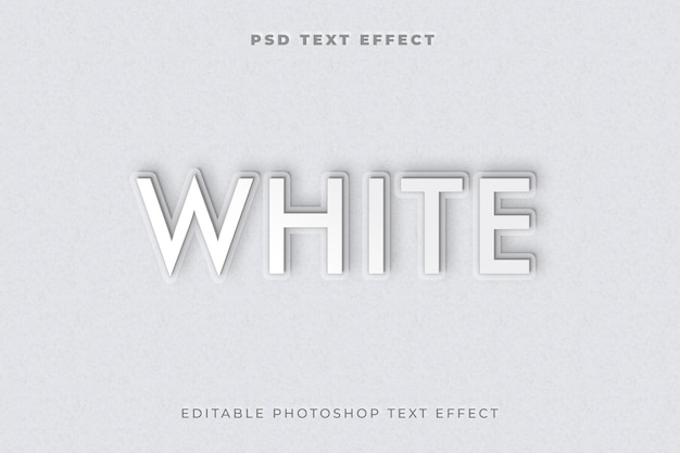 modelo de efeito de estilo de texto 3d branco
