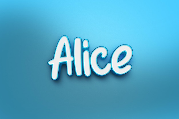 PSD modelo de efeito de estilo de texto alice