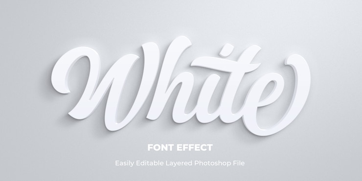 PSD modelo de efeito de estilo de texto branco