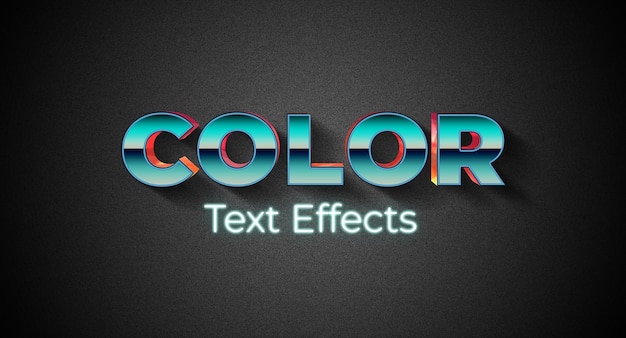 PSD modelo de efeito de estilo de texto colorido