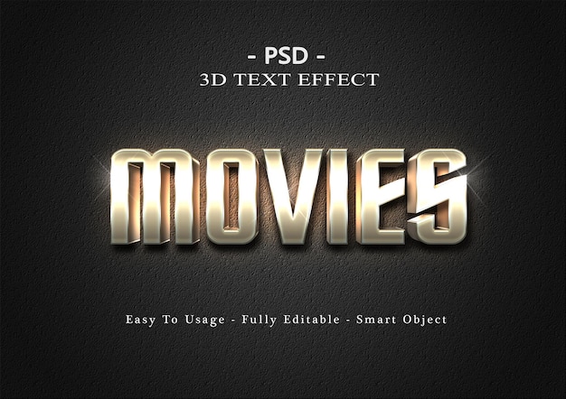 Modelo de efeito de estilo de texto de filmes 3D