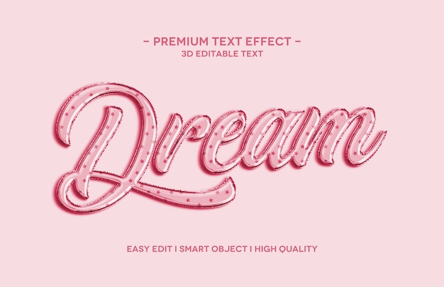 Modelo de efeito de estilo de texto dream 3d