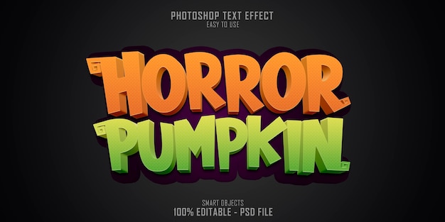 Modelo de efeito de estilo de texto Horror Pumpkin 3D