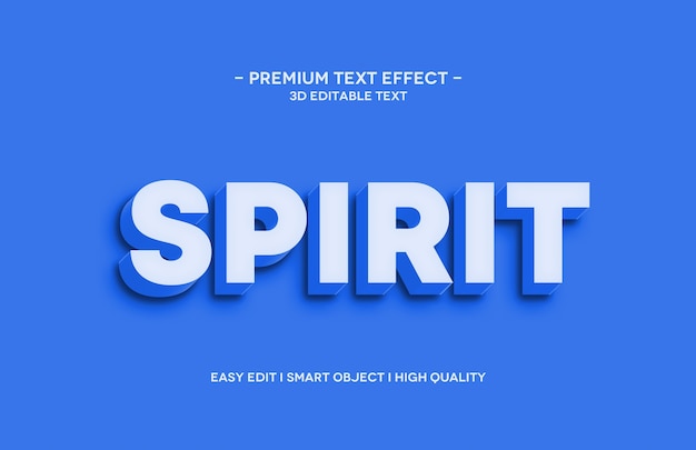 Modelo de efeito de estilo de texto spirit 3d