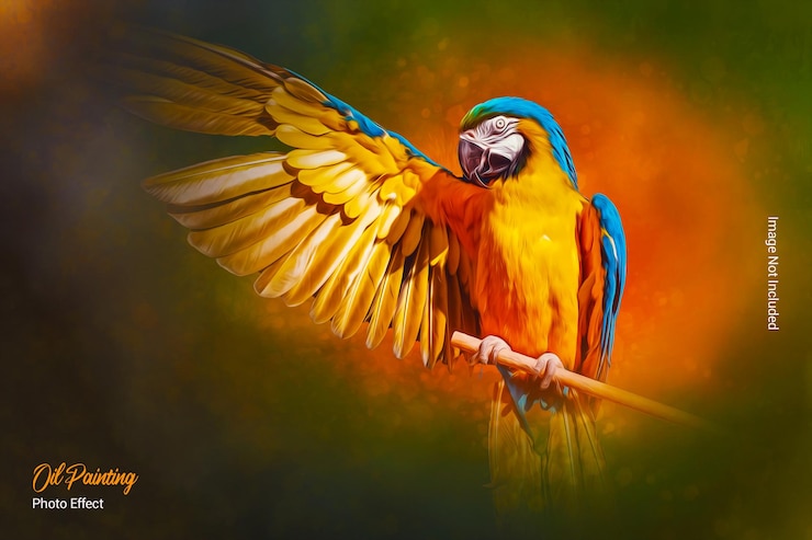 PSD modelo de efeito de foto de pintura a óleo