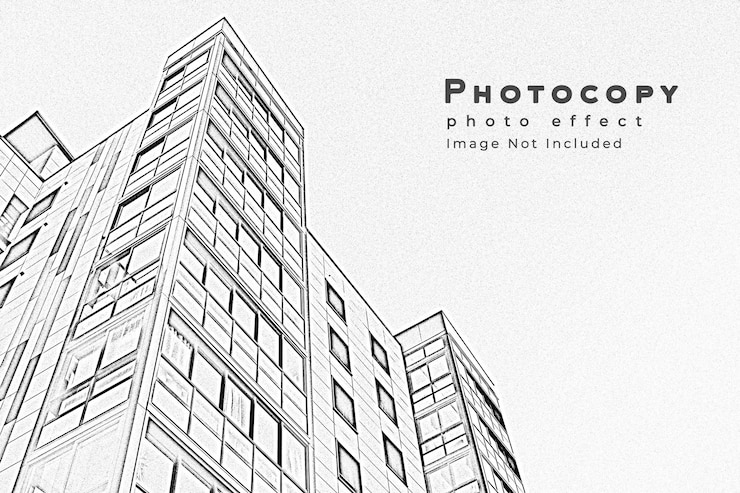 PSD modelo de efeito de foto fotocópia