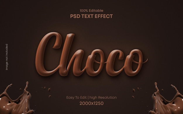 Modelo de efeito de texto 3d choco