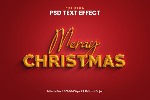Modelo de efeito de texto 3D de Natal