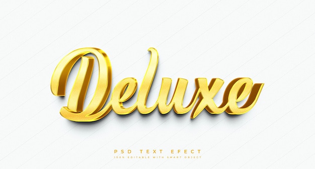 PSD modelo de efeito de texto 3d dourado