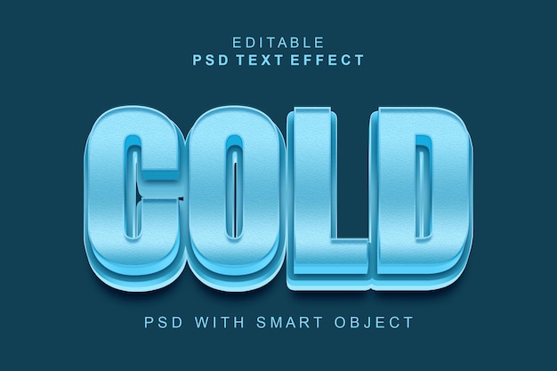 Modelo de efeito de texto 3d editável a frio