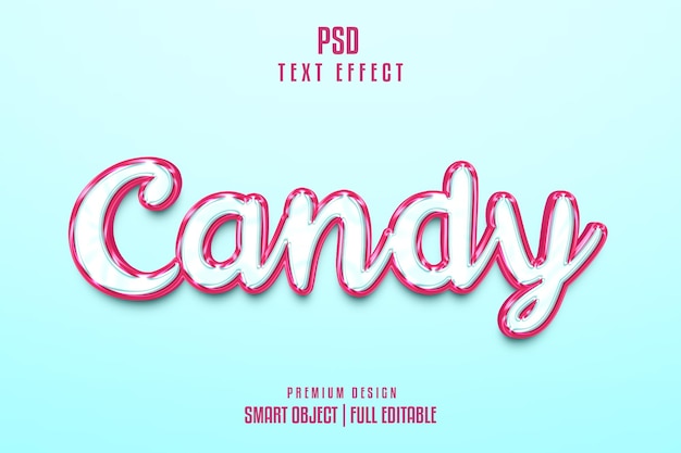 Modelo de efeito de texto 3D editável Candy