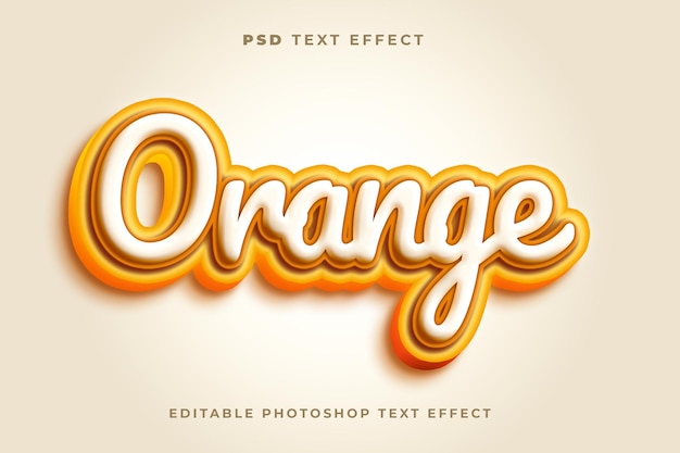 Modelo de efeito de texto 3D laranja