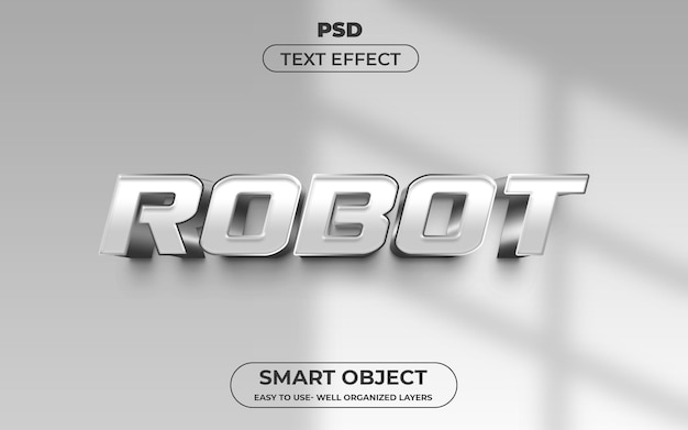Modelo de efeito de texto 3d robô