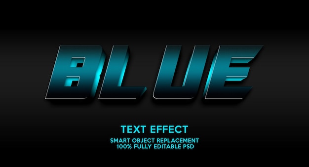 modelo de efeito de texto azul