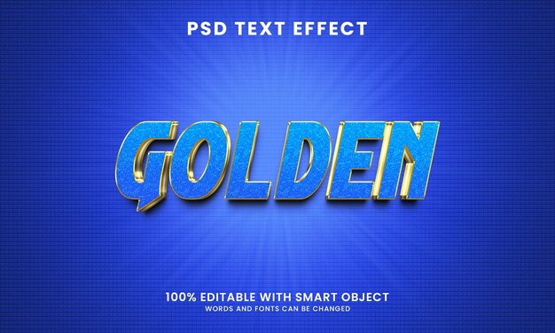 Modelo de efeito de texto de estilo 3d dourado