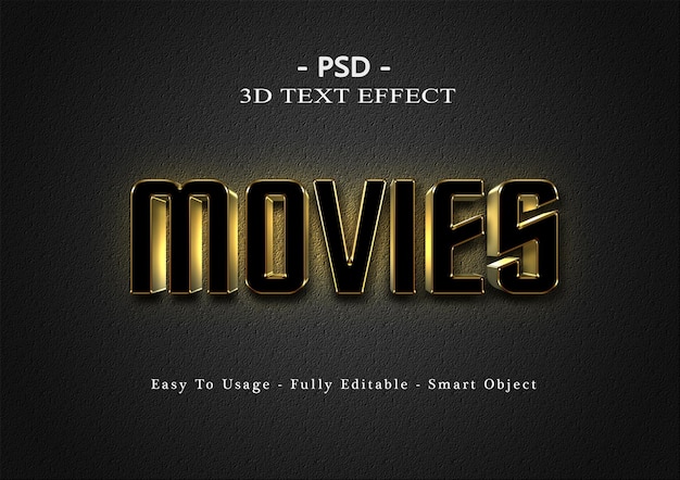 Modelo de efeito de texto de filmes 3D
