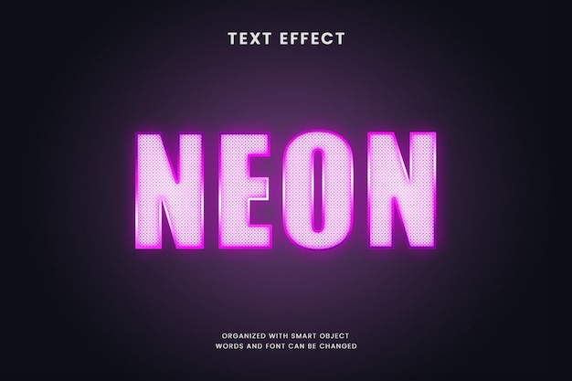 Modelo de efeito de texto de luz neon