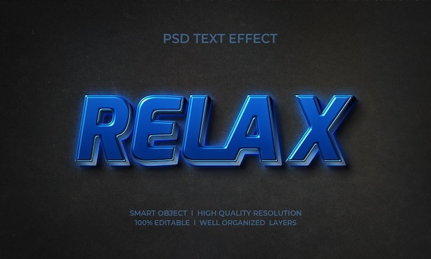 Modelo de efeito de texto de néon de estilo 3D relaxado