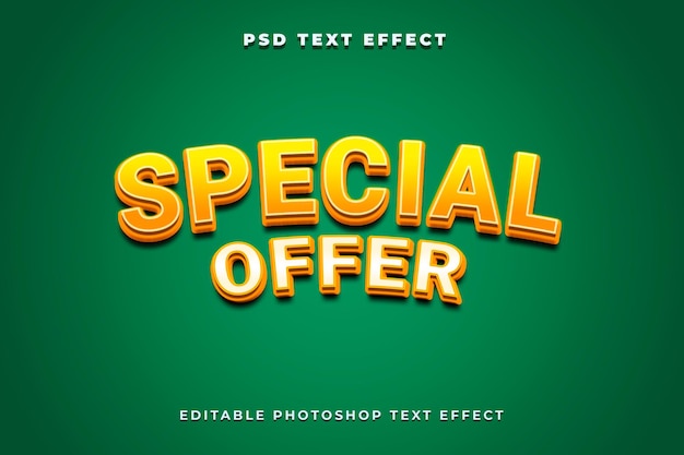 Modelo de efeito de texto de oferta especial 3d