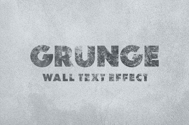 Modelo de efeito de texto de parede grunge