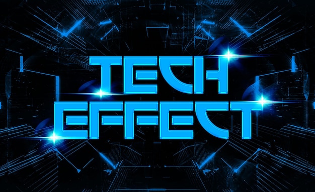 Modelo de efeito de texto de tecnologia neon
