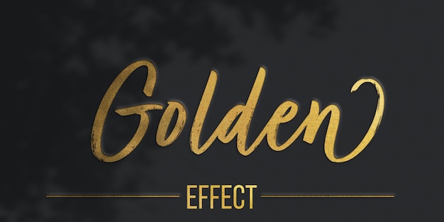 PSD modelo de efeito de texto de textura dourada