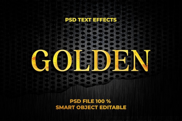 PSD modelo de efeito de texto dourado