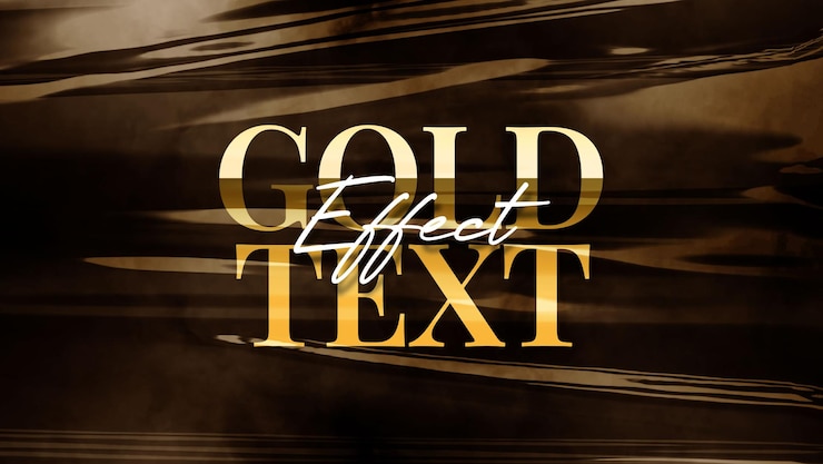 PSD modelo de efeito de texto dourado