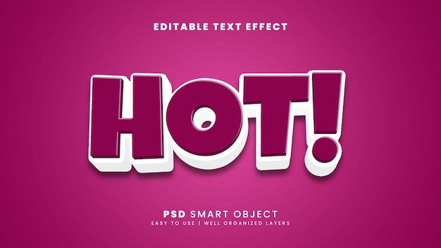 Modelo de efeito de texto editável em 3d quente