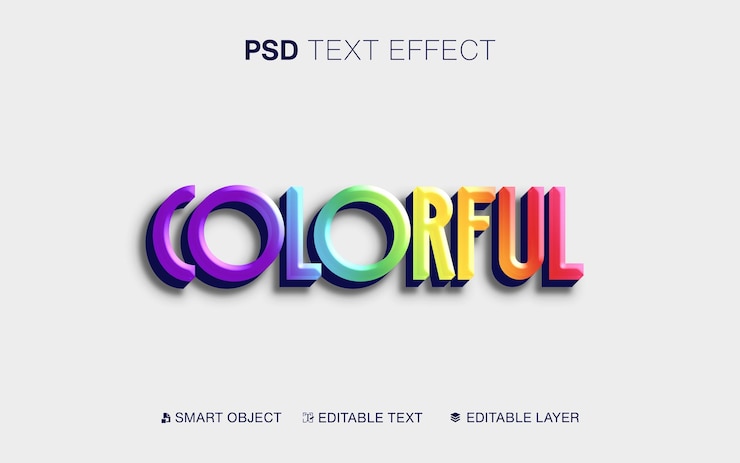 PSD modelo de efeito de texto editável limpo colorido