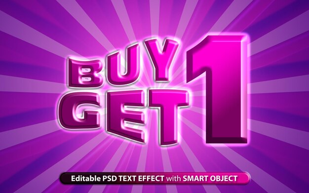 Modelo de efeito de texto editável PSD Buy One Get One
