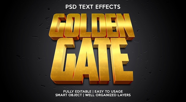Modelo de efeito de texto golden gate