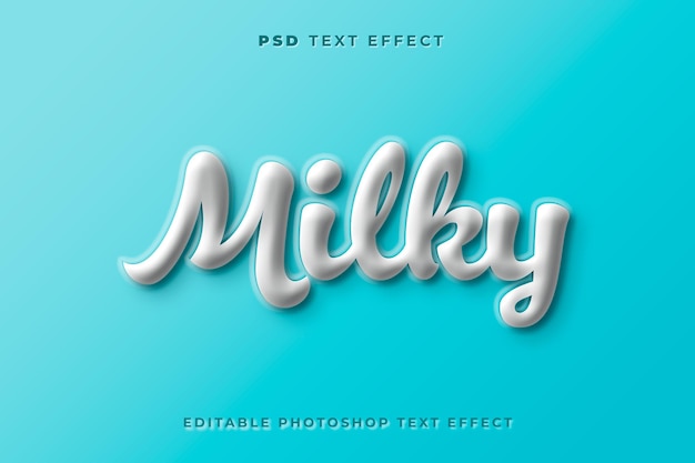 Modelo de efeito de texto leitoso 3D