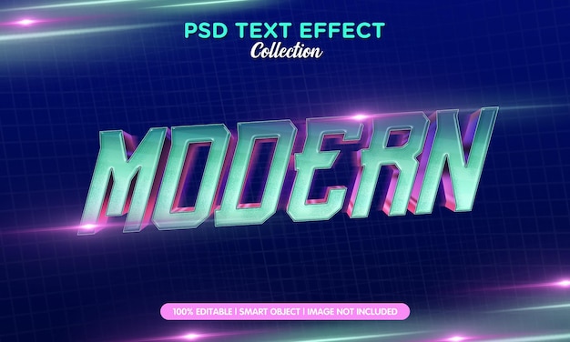 PSD modelo de efeito de texto neon moderno