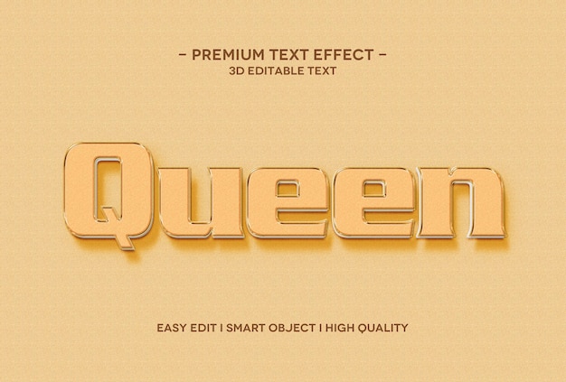 Modelo de efeito de texto queen 3d