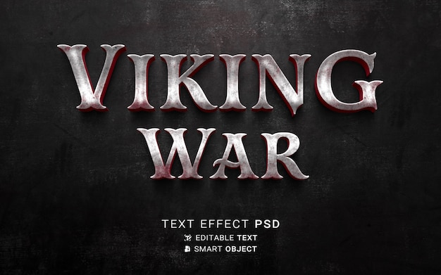 PSD modelo de efeito de texto vikings