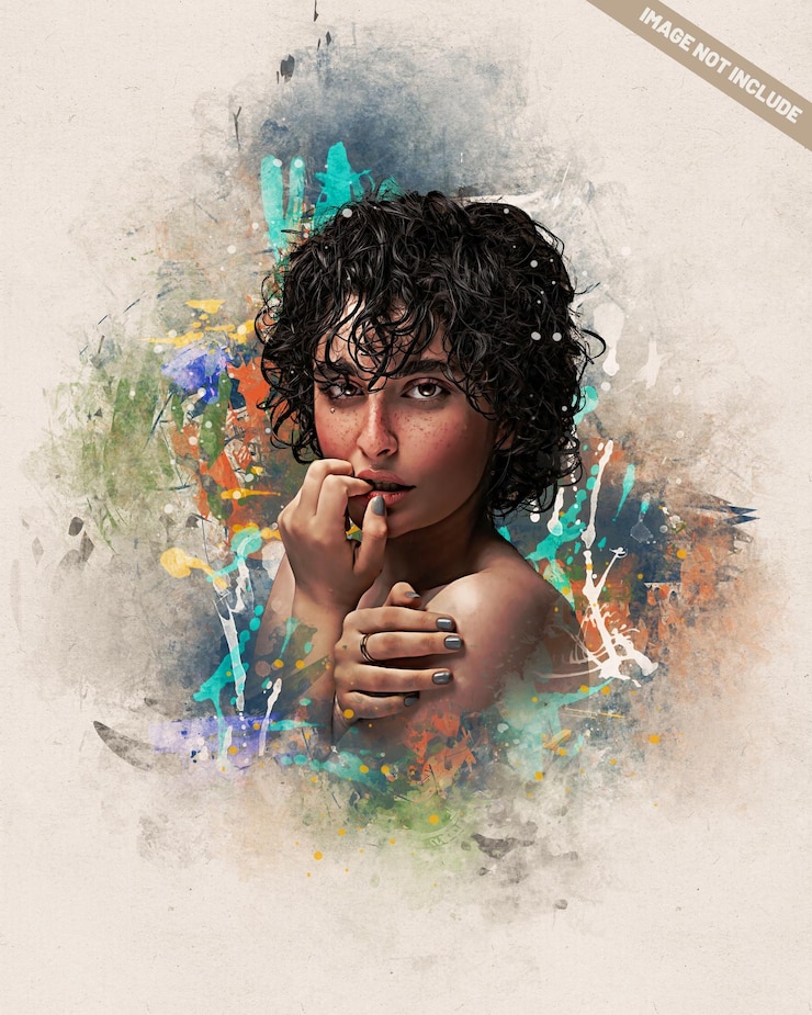 PSD modelo de efeito fotográfico colorido